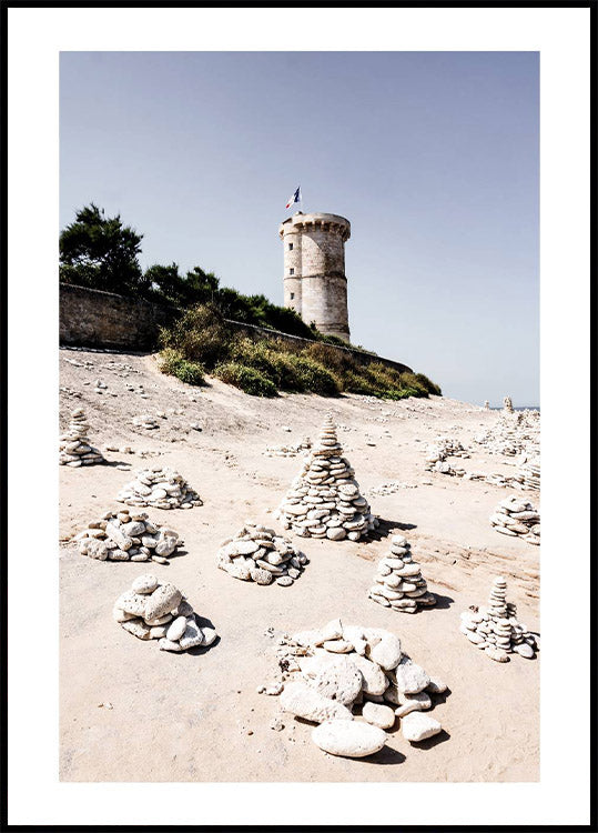 Französisches Strand-Leuchtturm-Poster - Posterbox.no