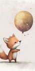 Kinderzimmerposter „Fox Holding Balloon“ - Posterbox.no