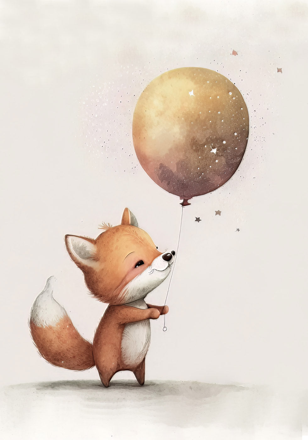 Kinderzimmerposter „Fox Holding Balloon“ - Posterbox.no