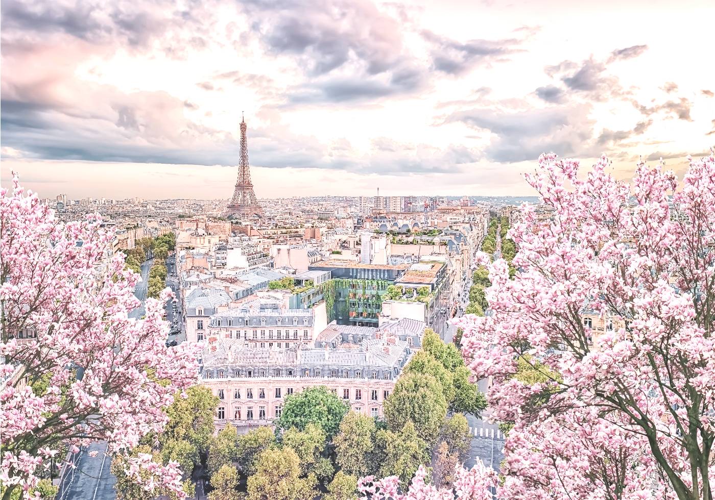 Paris-Stadt im Frühling Poster - Posterbox.no