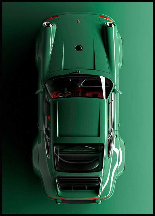 Retro Porsche 911 Grünes Poster - Posterbox.no