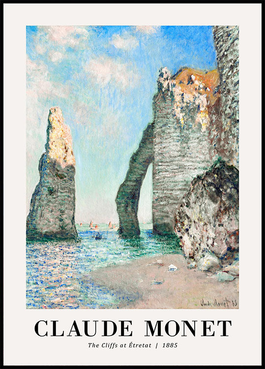 Die Klippen von Etretat 1885 Poster von Claude Monet - Posterbox.no