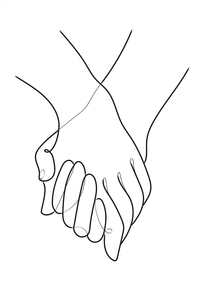 Holding Hands Lines Plakat - Posterbox