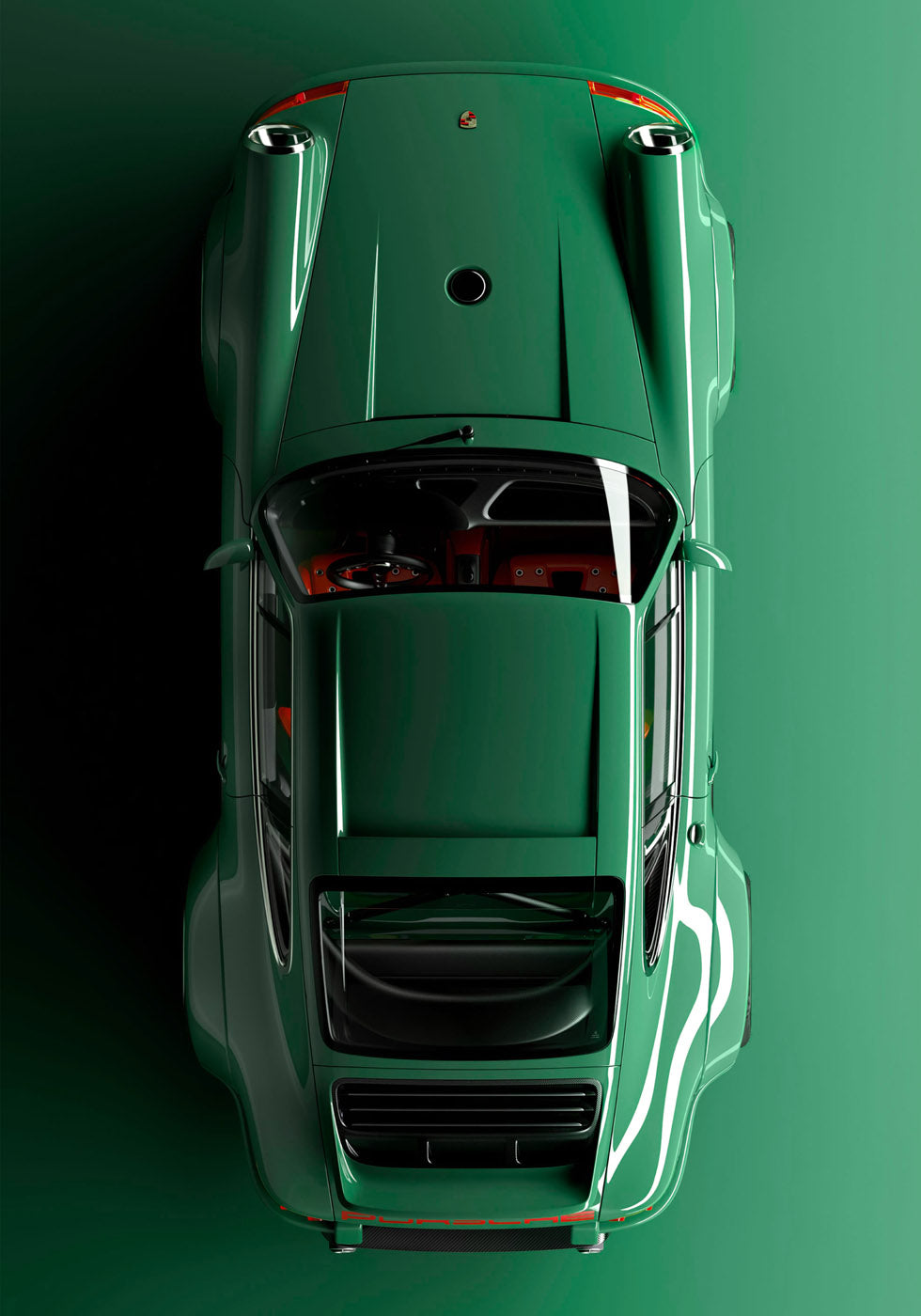 Retro Porsche 911 Grünes Poster - Posterbox.no