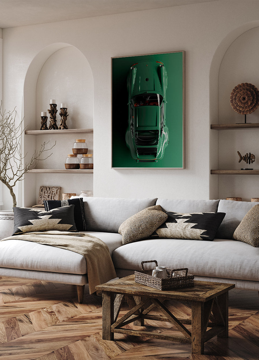 Retro Porsche 911 Grünes Poster - Posterbox.no