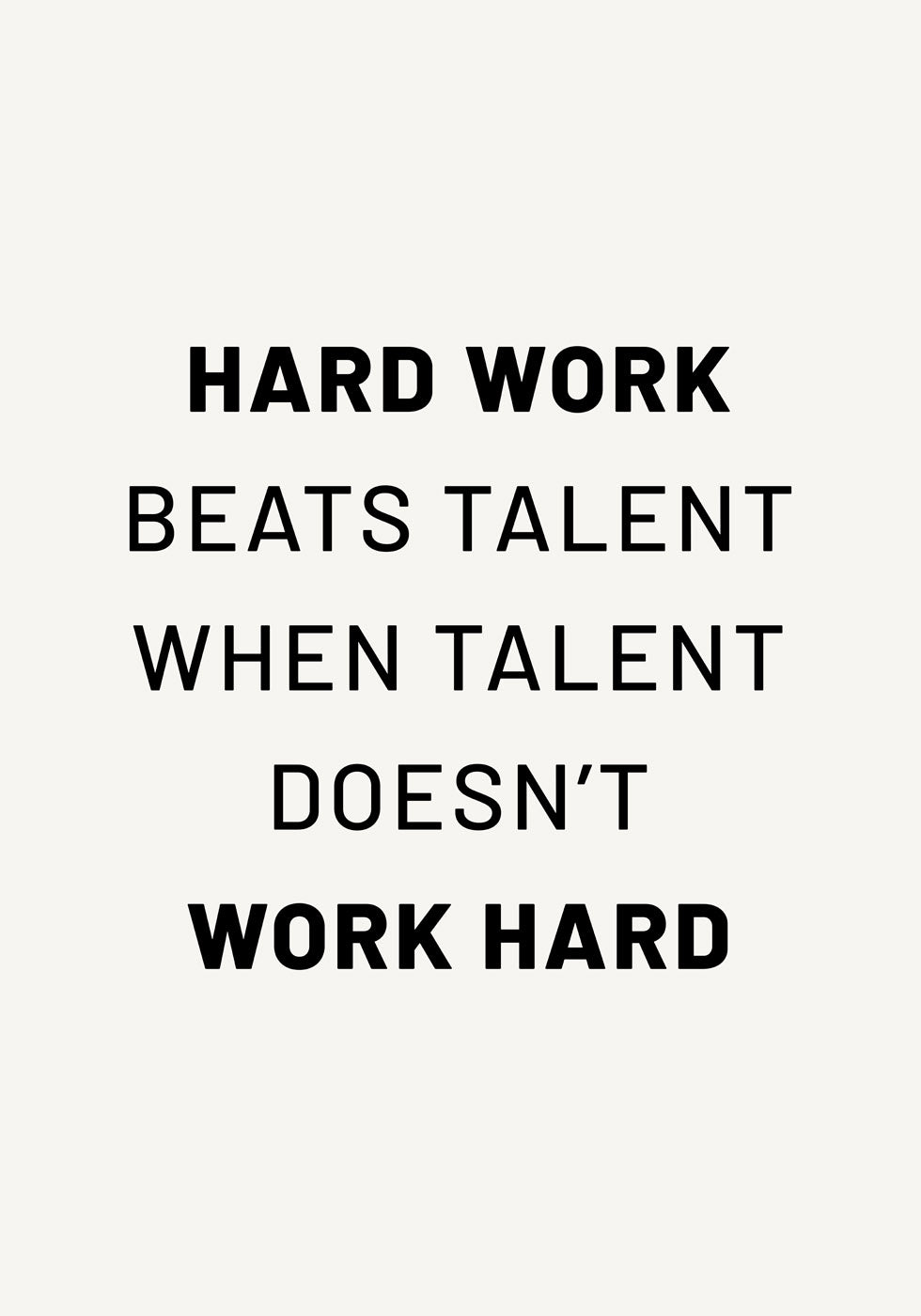 Harte Arbeit schlägt Talent Poster - Posterbox.no