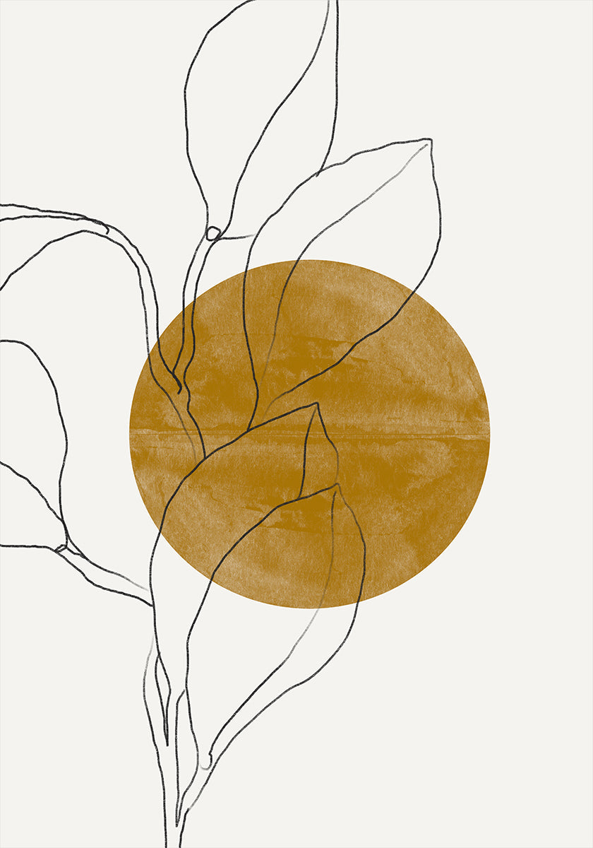 Line Leaf Harmony Plakat - Posterbox