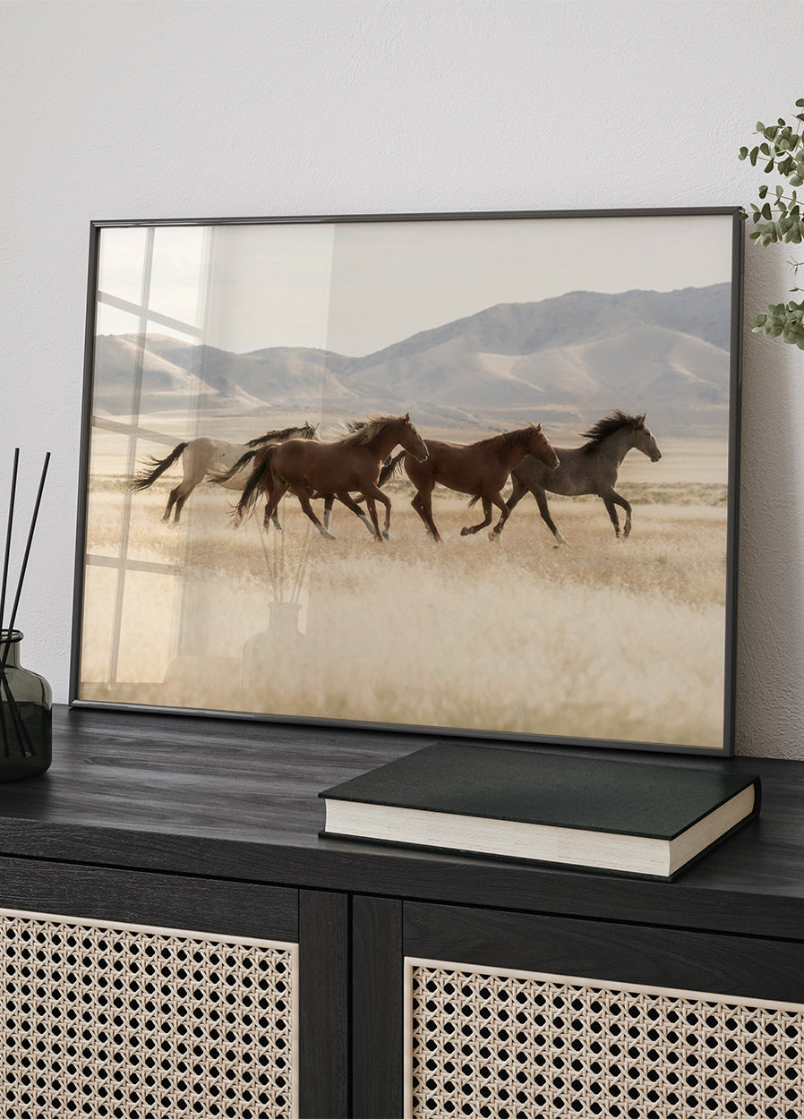 Wildpferde rennendes Poster - Posterbox.dk