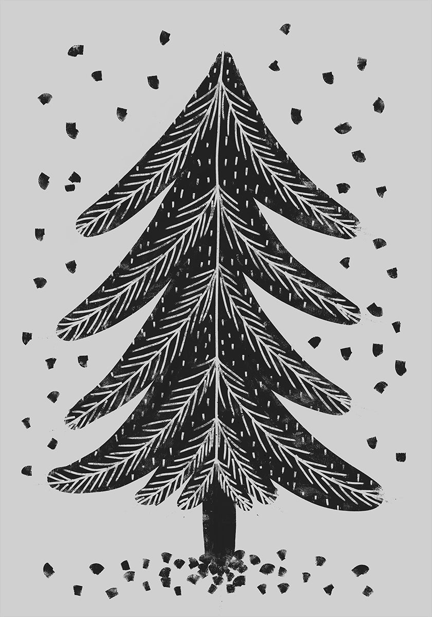 Monochrome Pinefall Plakat - Posterbox