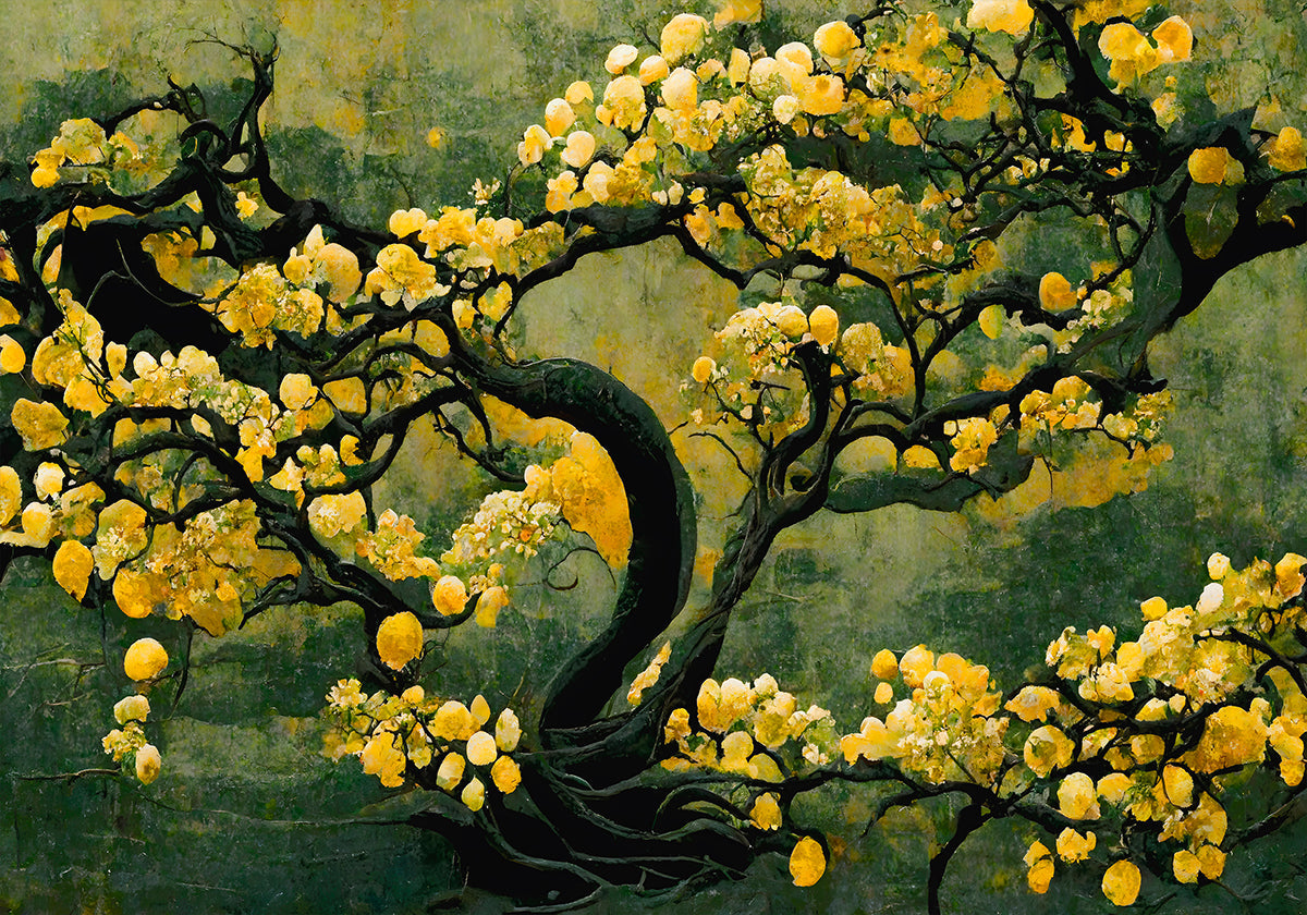Golden Blossom Tree Plakat - Posterbox