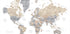 Watercolor world map with cities, Gouri Plakat - Posterbox