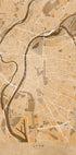 Sepia vintage map of Lyon France Plakat - Posterbox