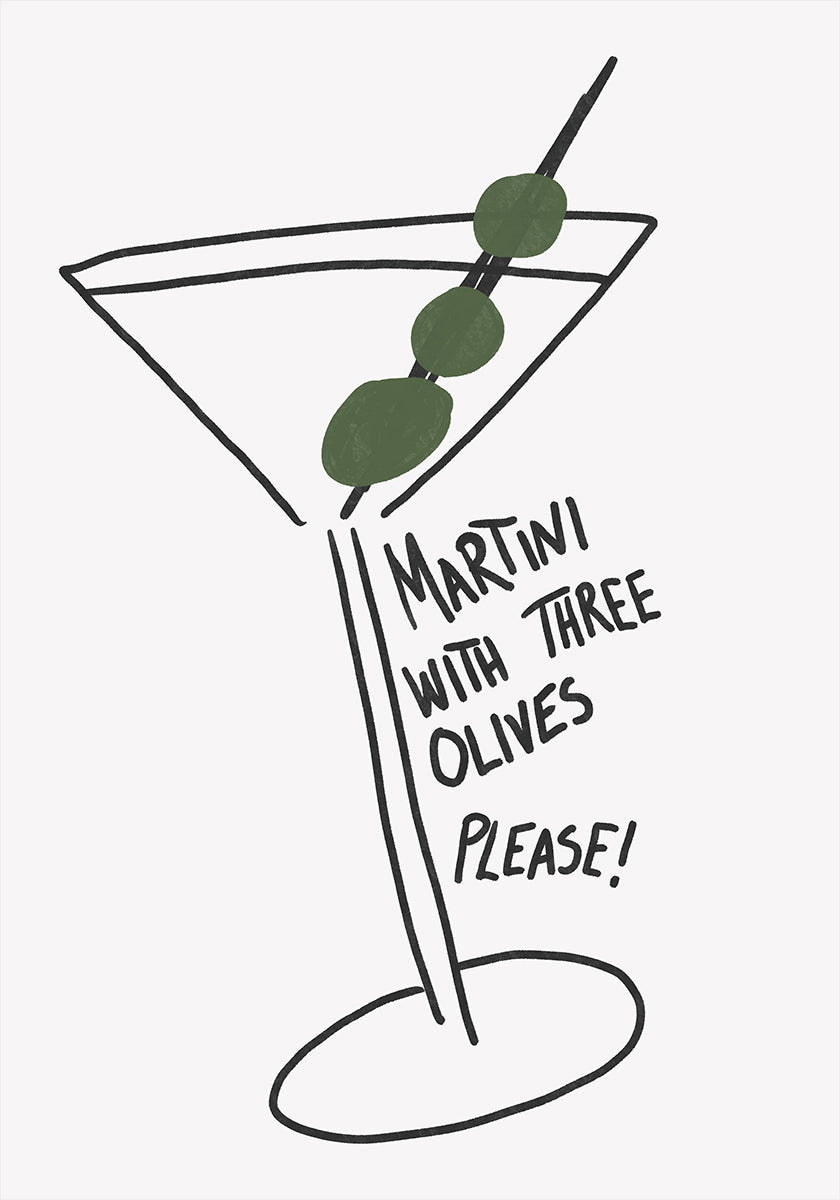 Olive Trio Martini Plakat - Posterbox