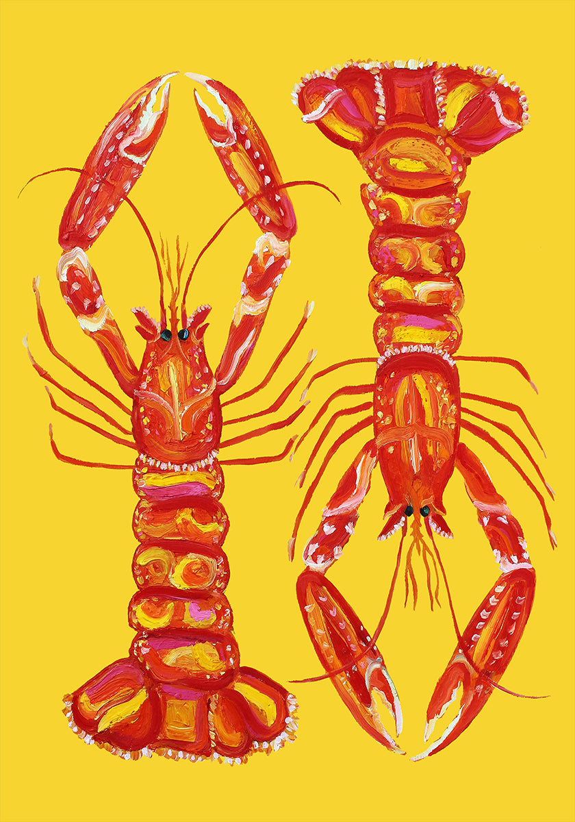 Langoustines On Yellow Plakat - Posterbox