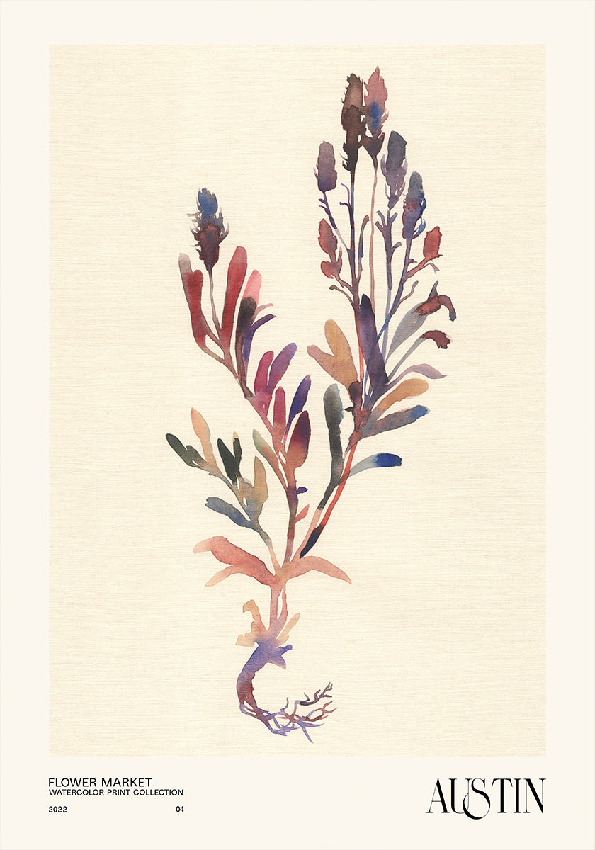 Watercolor print collection. Flower market - Austin - Posterbox