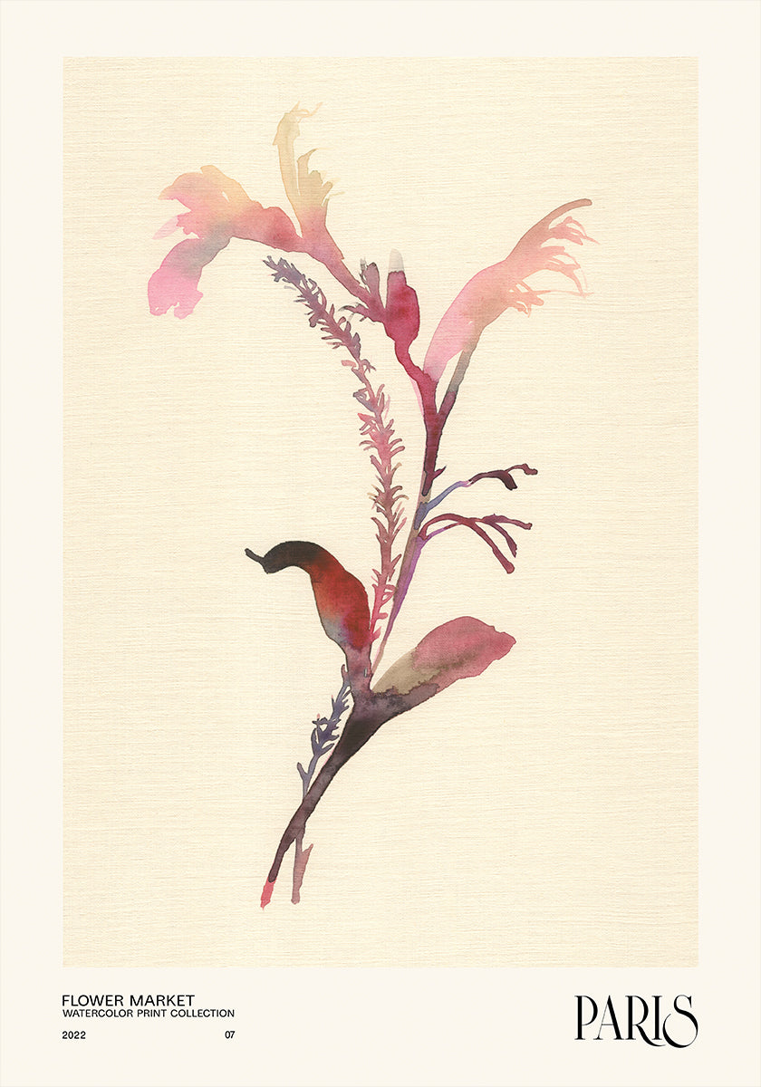 Watercolor print collection. Flower market - Paris - Posterbox