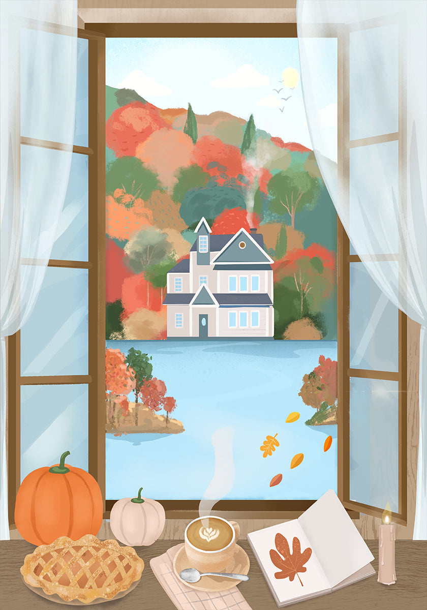 Autumn Cottage Plakat - Posterbox