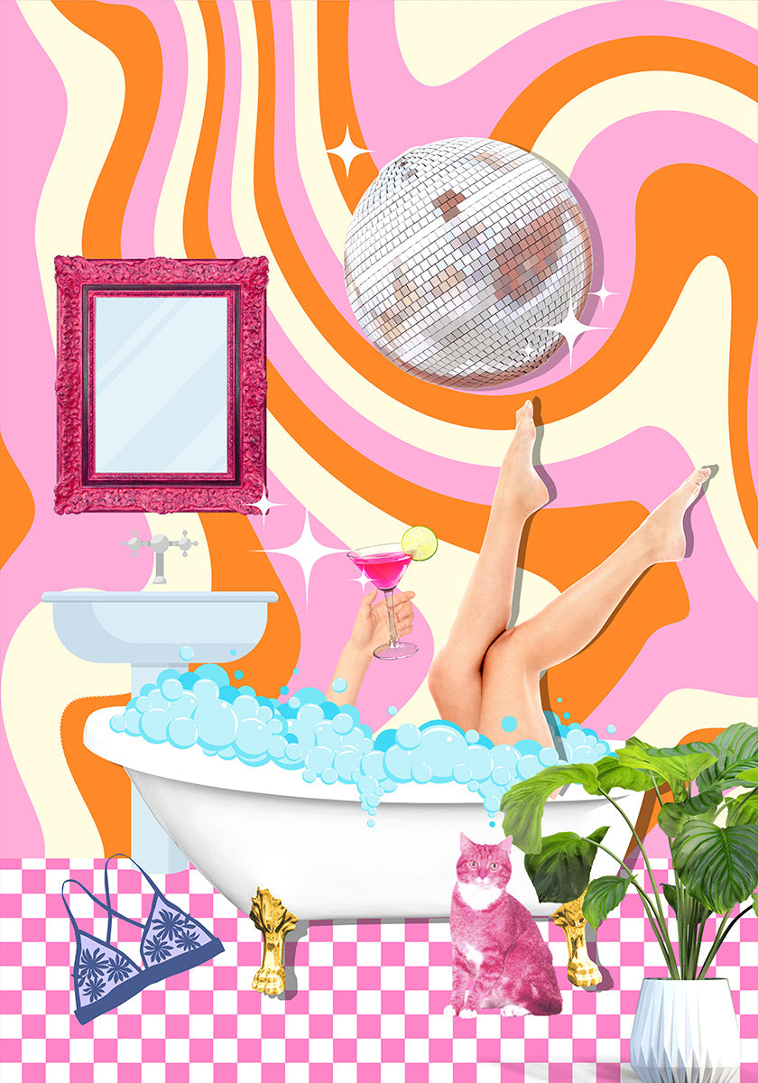 Groovy Bathtub Bliss - Posterbox