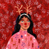 Modern abstract Christmas portrait woman Plakat - Posterbox
