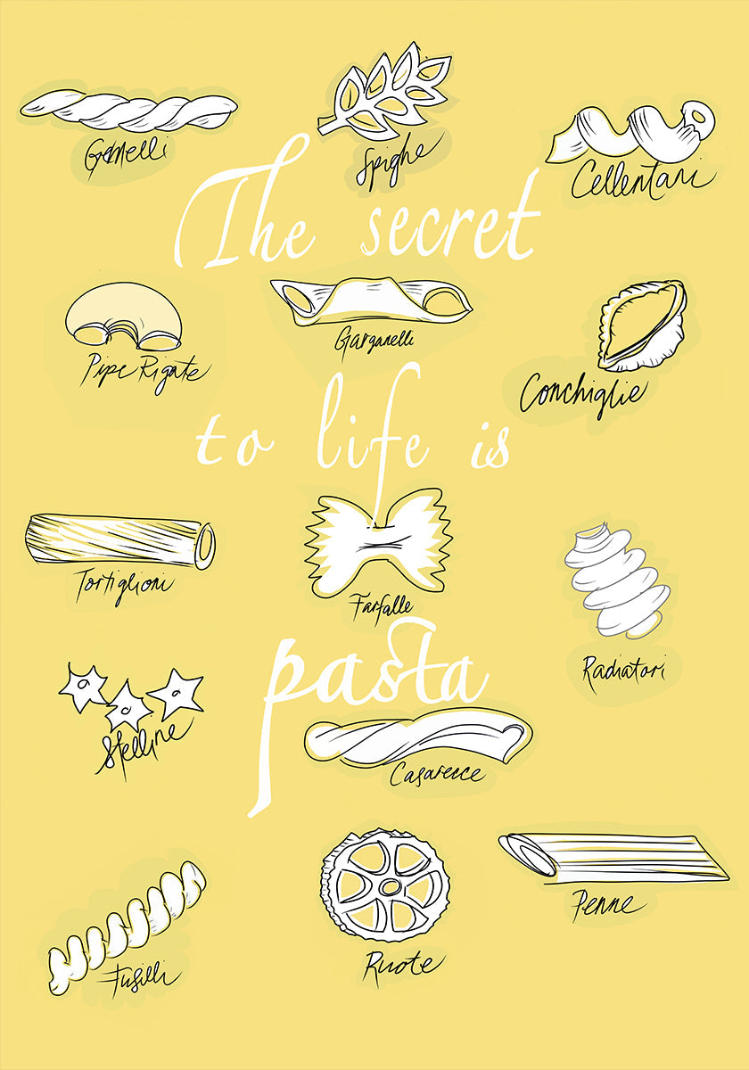 The Secret To Life Is Pasta Plakat - Posterbox