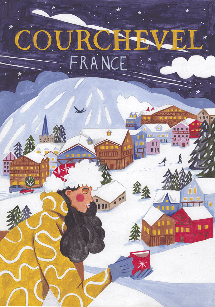 Travel woman in France, Courchevel Plakat - Posterbox