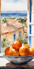 Orangenschale im Fenster Plakat - Posterbox