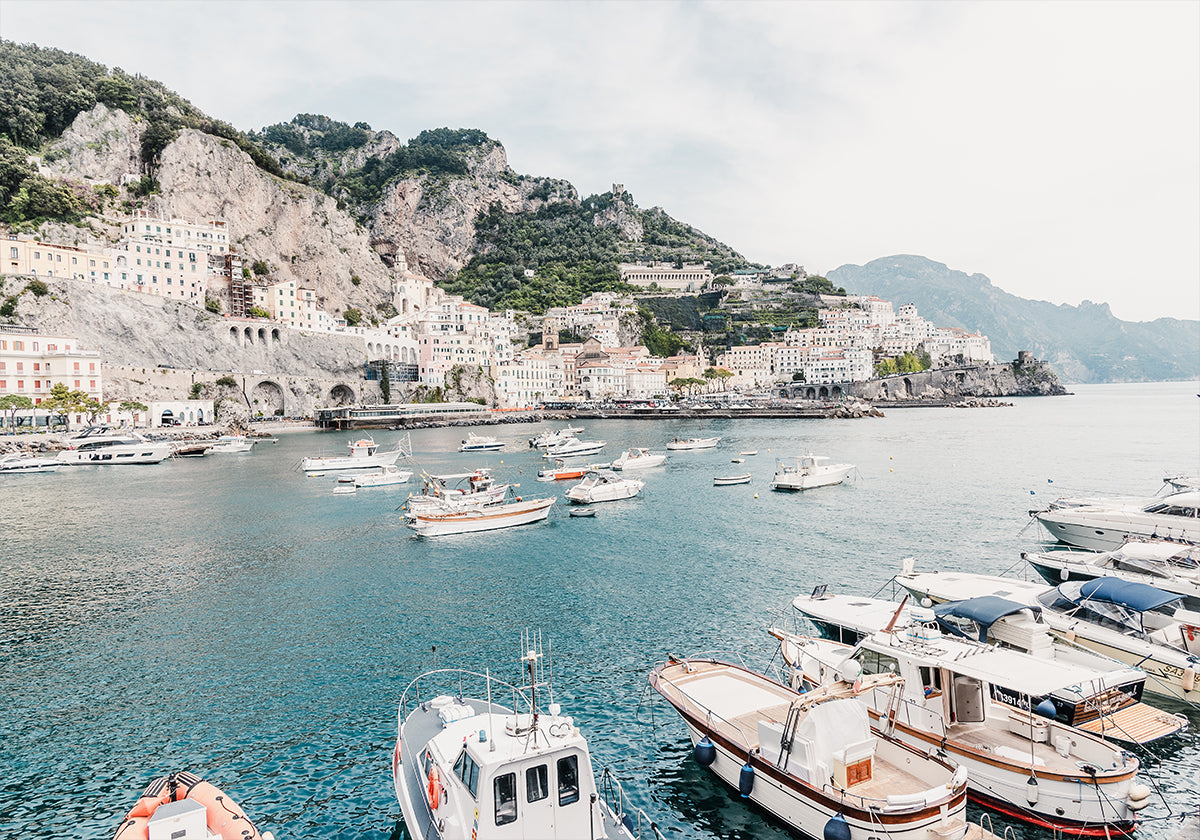 Amalfi coast with boats #2 Plakat - Posterbox