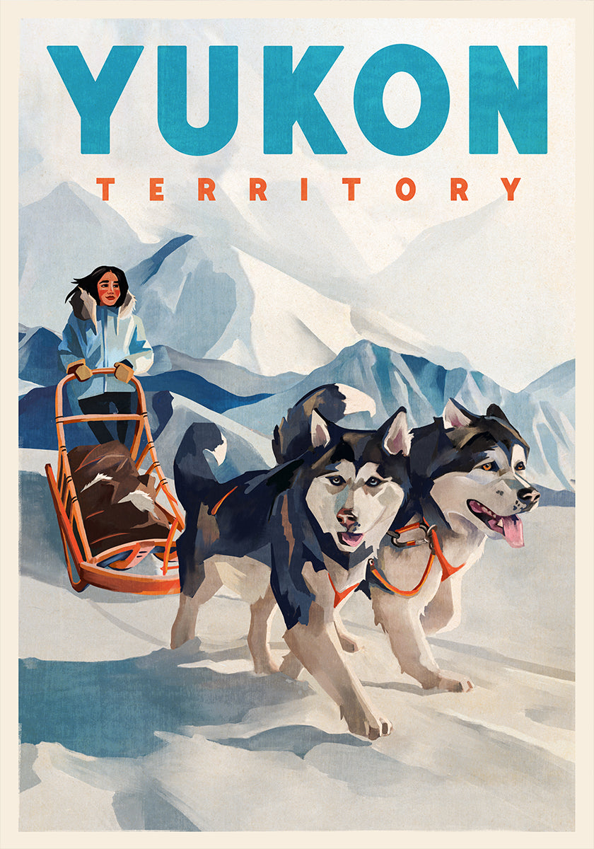 Yukon Territory Dog Sled Travel  Plakat - Posterbox