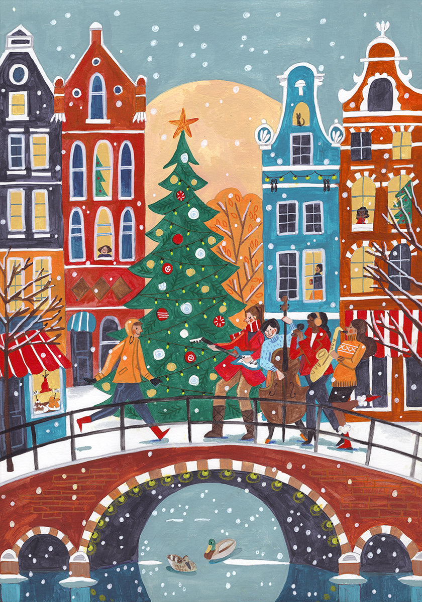 Snowfall in Amsterdam Plakat - Posterbox