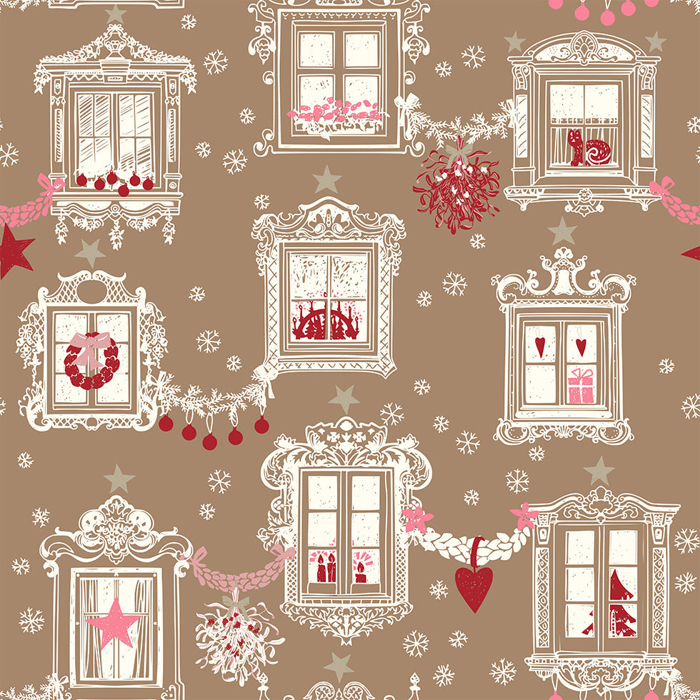 Black forest X-Mas Winter windows pattern Plakat - Posterbox