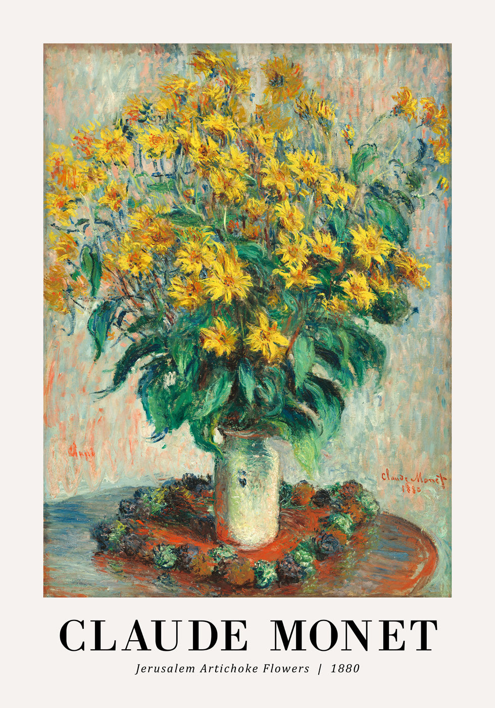Topinamburblumen 1880 Poster von Claude Monet - Posterbox.no