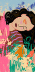 Expressive Figure Surrounded By Colorful Flowers Plakat - Posterbox