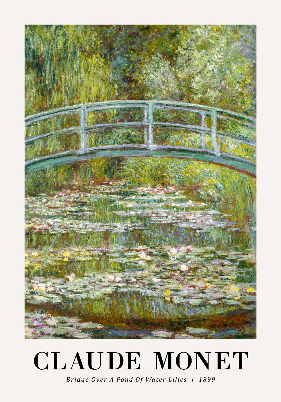 Brücke über einen Teich 1899 Poster von Claude Monet - Posterbox.no