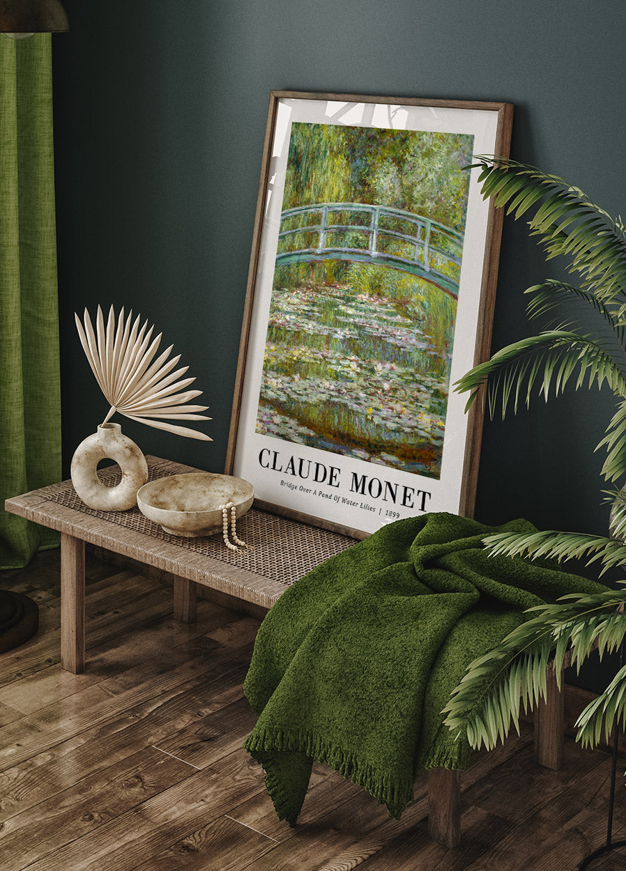 Brücke über einen Teich 1899 Poster von Claude Monet - Posterbox.no