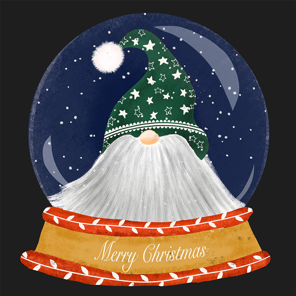 Christmas Santa Gnome Snow Globe - Merry Christmas Plakat - Posterbox