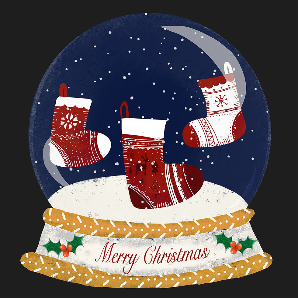 Christmas Stocking Snow Globe - Merry Christmas Plakat - Posterbox