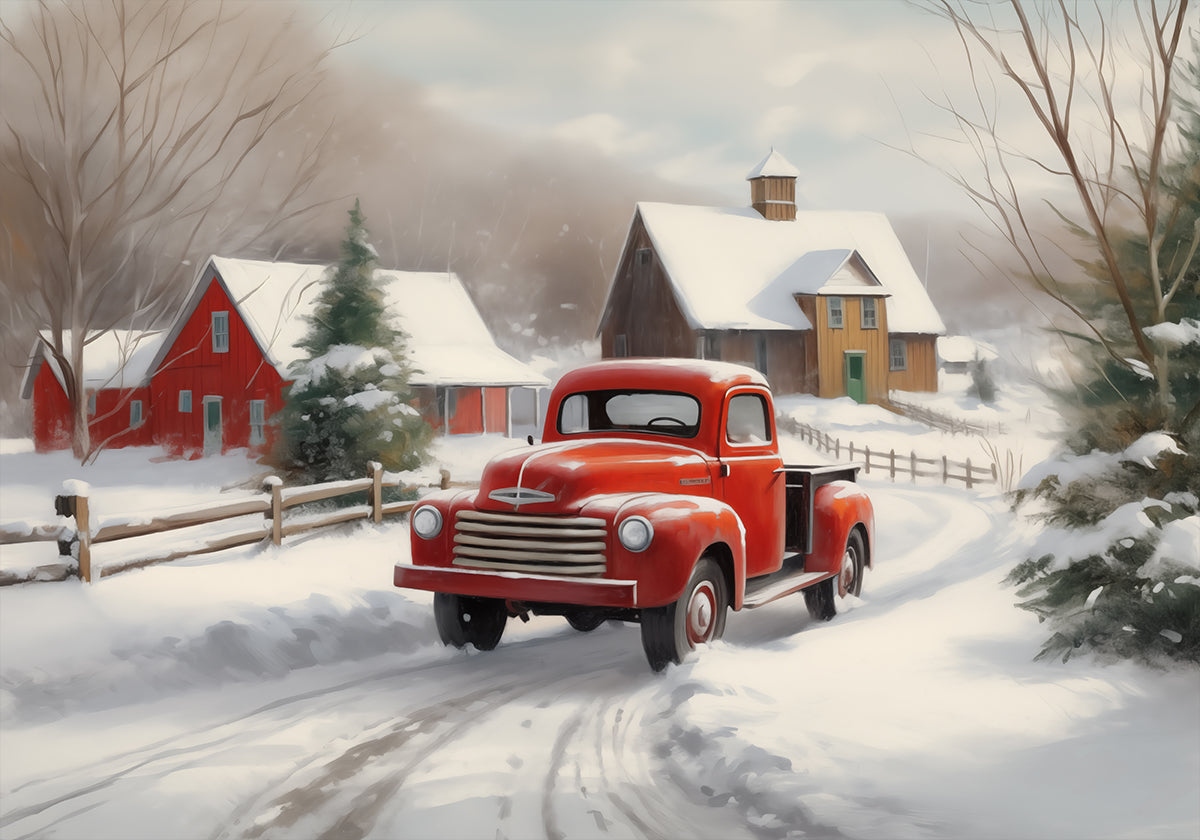 Christmas Truck Plakat - Posterbox
