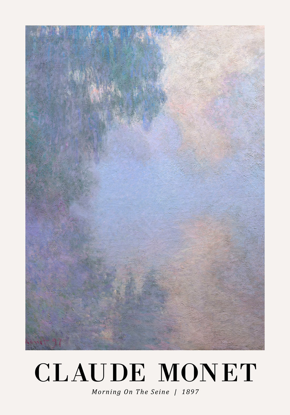 Morgen auf der Seine 1897 Poster von Claude Monet - Posterbox.no
