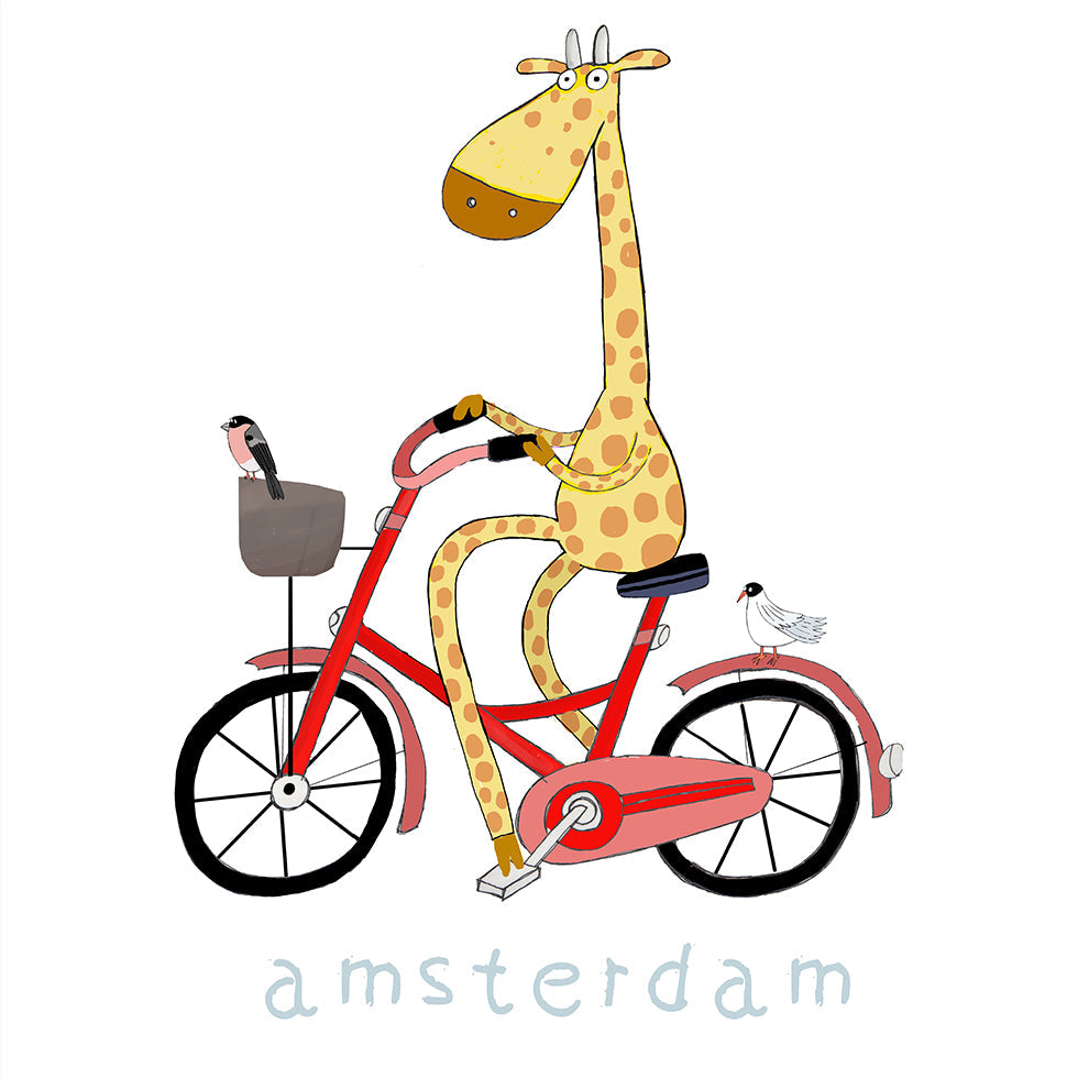 Giraffe on Wheels Plakat - Posterbox