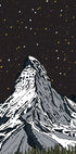 Snowy Mountain Under a Starry Night Sky Plakat - Posterbox