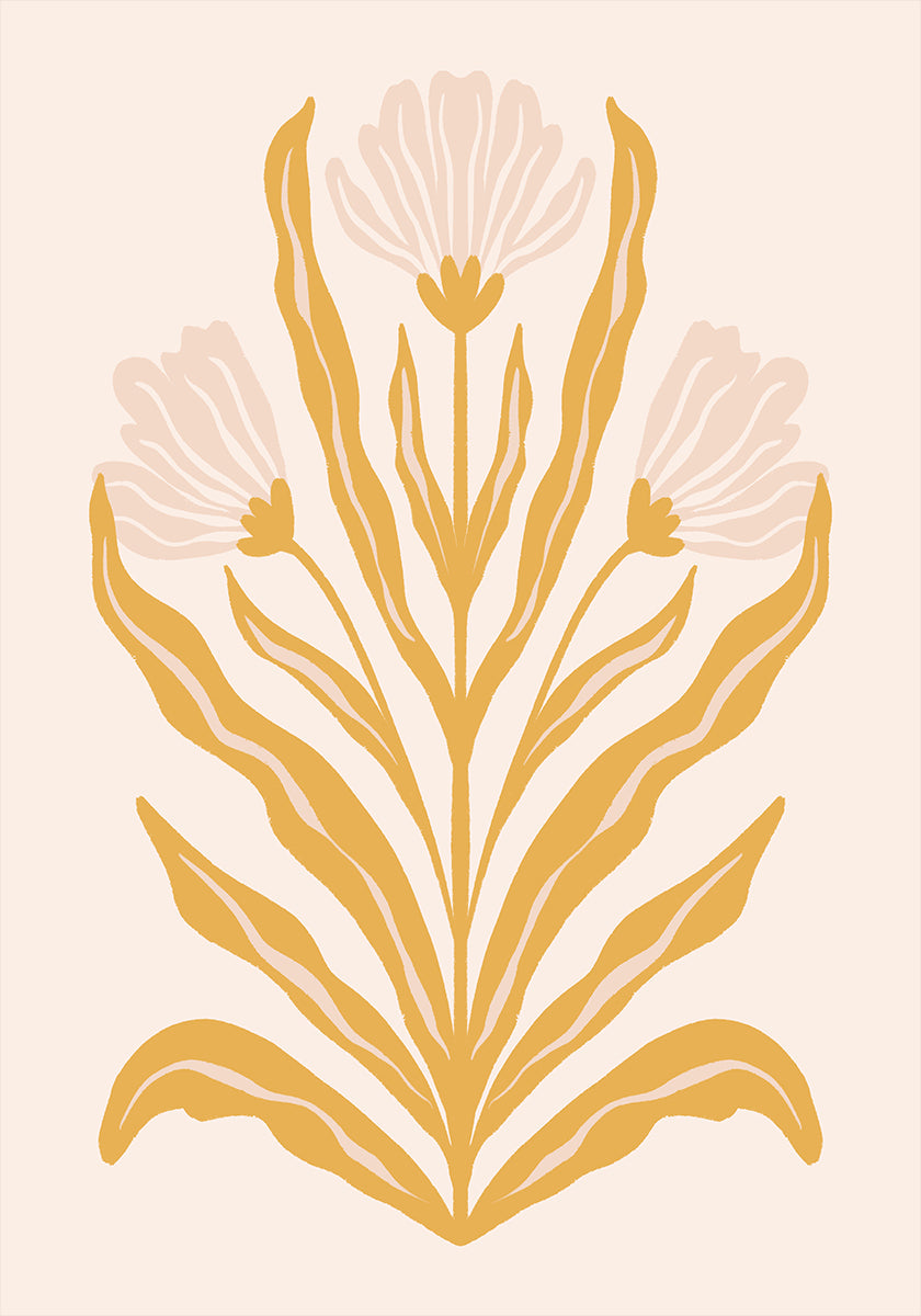 Symmetrical Pastel Flowers - Posterbox