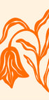 Stylized Orange Tulip  And Leaves Plakat - Posterbox