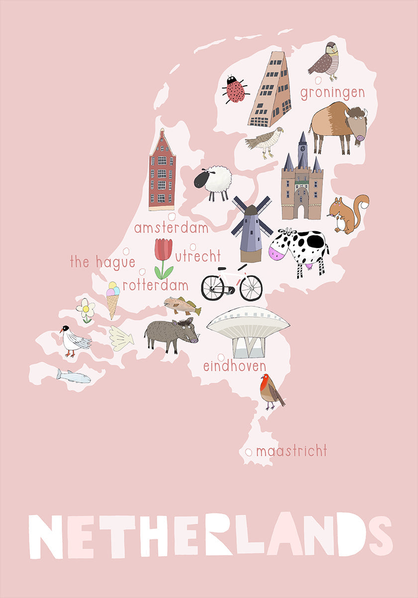 The Netherlands Illustration by Artist Carla Daly Plakat - Posterbox