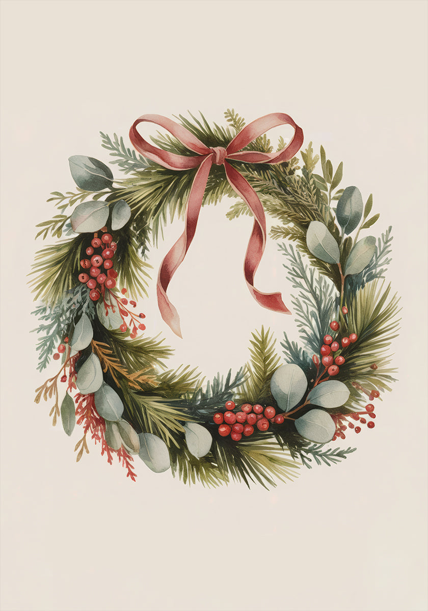 Christmas Wreath Plakat - Posterbox