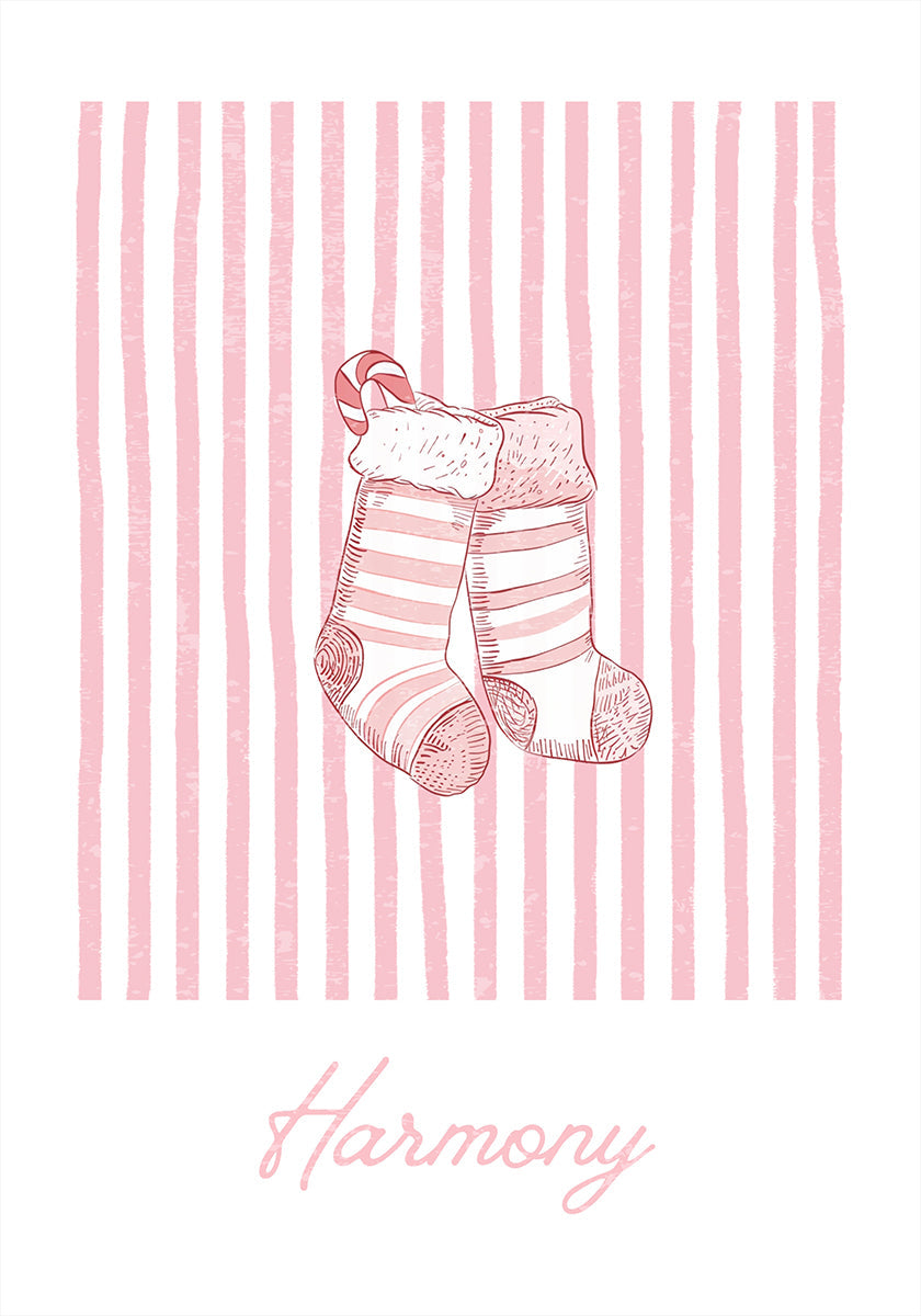 Stockings Harmony - Pink Stripes Plakat - Posterbox