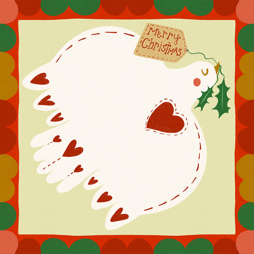 Merry Christmas Dove Festive Illustration Plakat - Posterbox