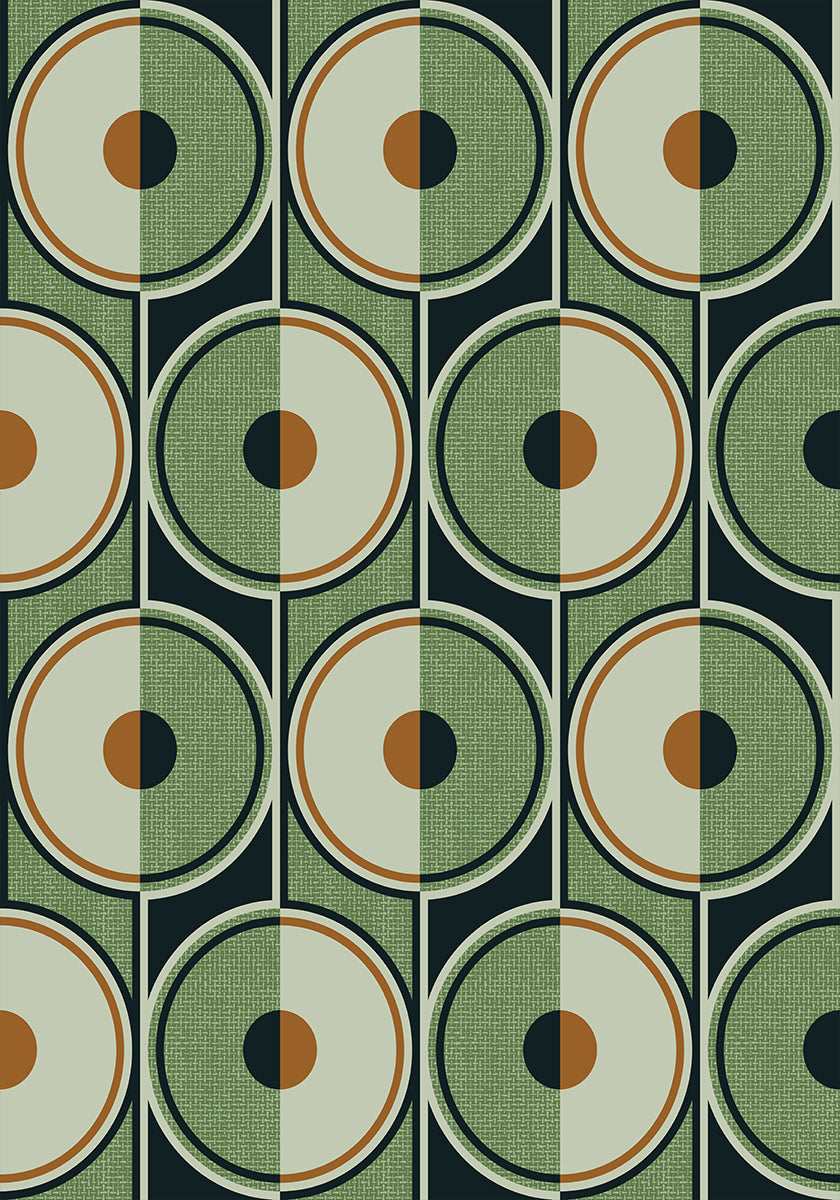Retro Circles Green - Posterbox
