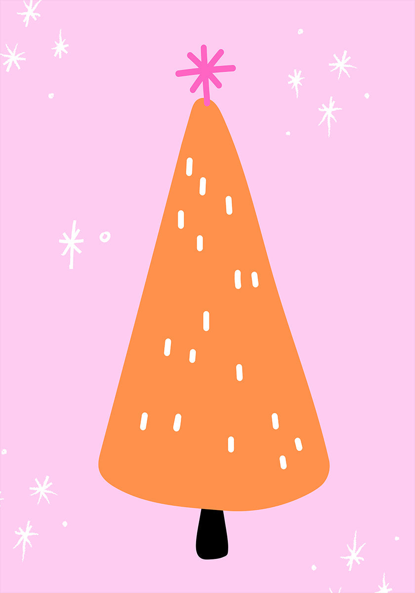 Orange Tree with pink and stars Plakat - Posterbox