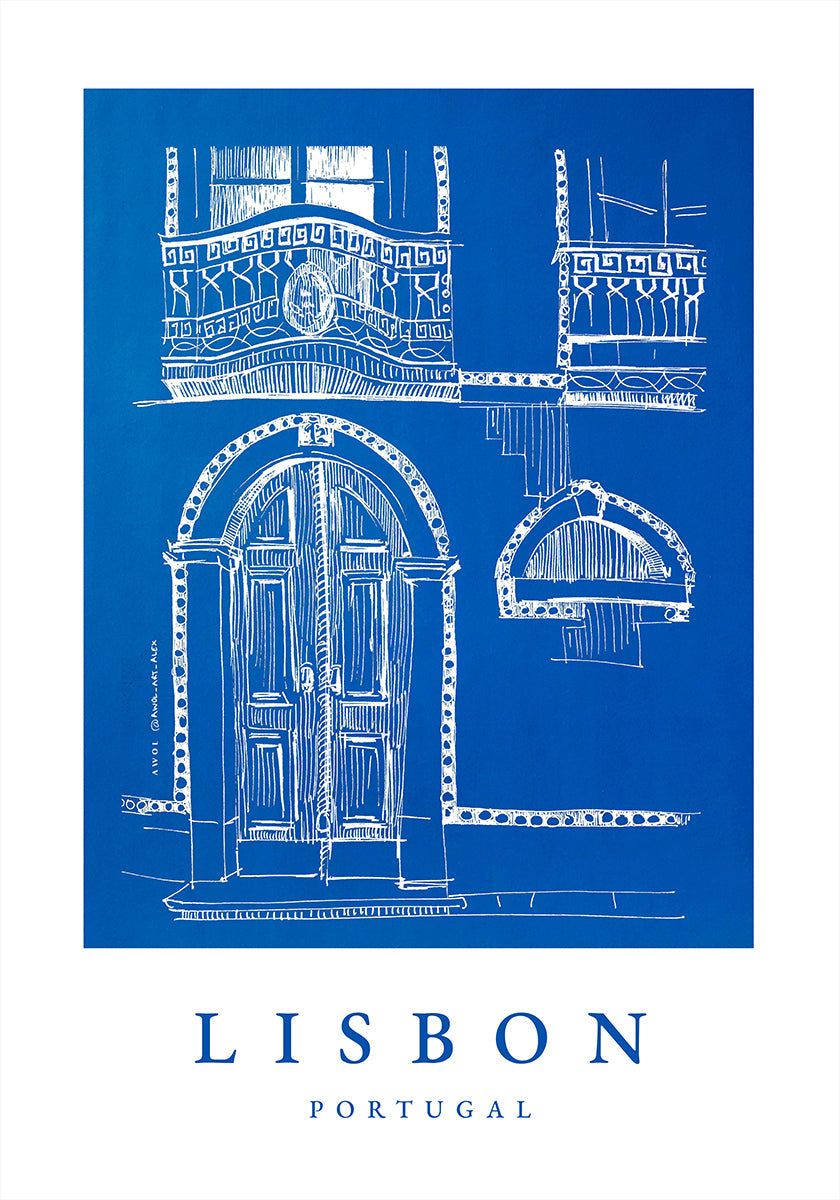Lisbon Doorway Plakat - Posterbox