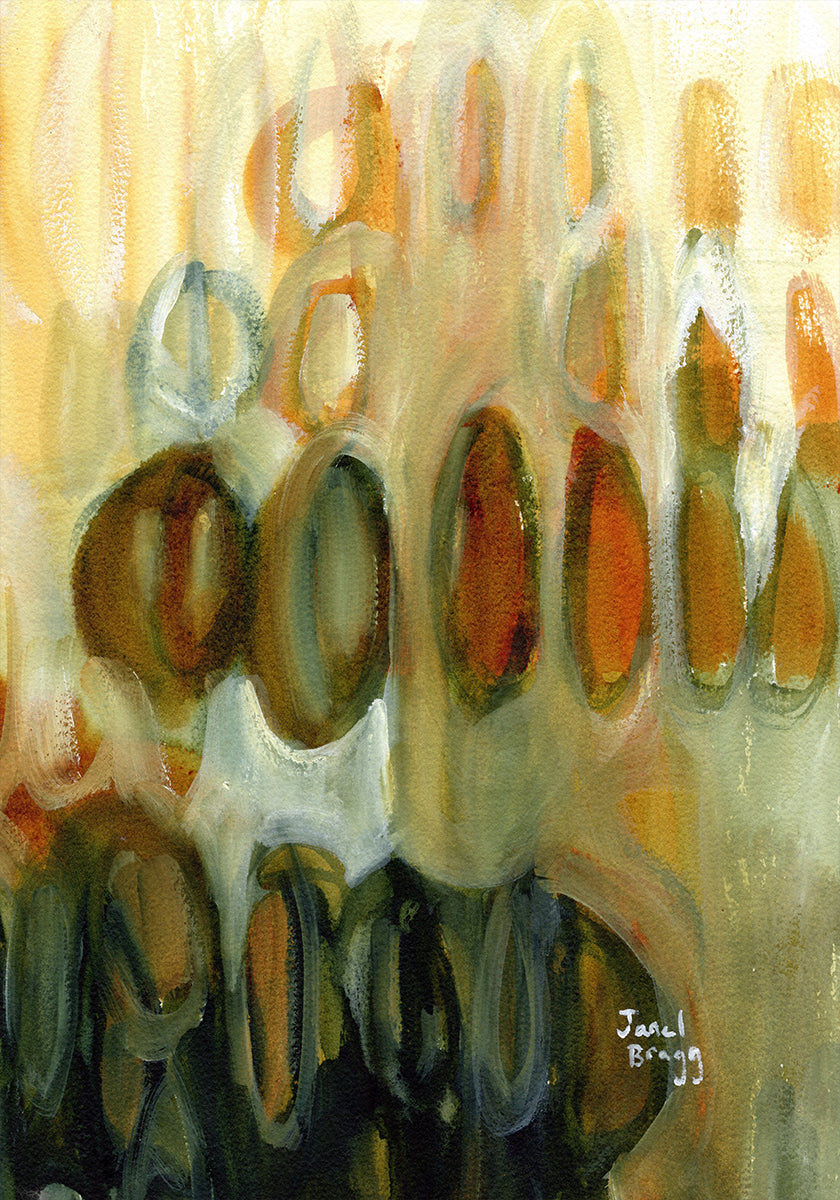 Abstract With Ovals and Gold II Plakat - Posterbox